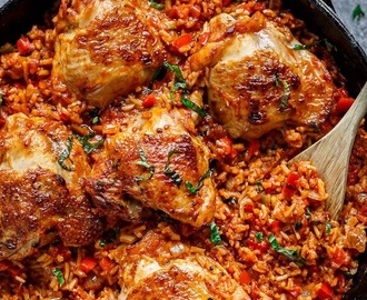 One Pan Tomato Basil Chicken & Rice