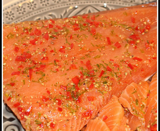 Gravad lax med smak av lime och chili