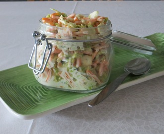 Coleslaw på brysselkål med wasabi