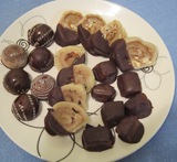 fyldte chokolader med marcipan