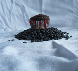chokolade muffins med sorte bønner