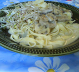 fläskfilé grädde vitlök pasta