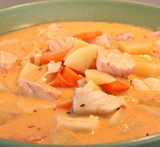 fisksoppa med potatis purjolök och morötter