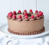 sjokoladekake med bringebærmousse