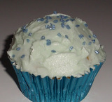 muffins med blåbärs glasyr