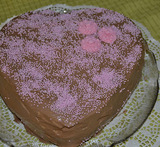 sjokoladekake med gele