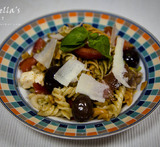 pasta tricolore med skinka