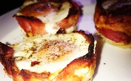 bacon og æg muffins