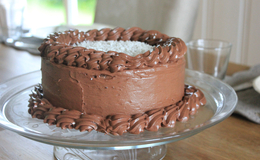 sjokoladekake med vaniljekrem