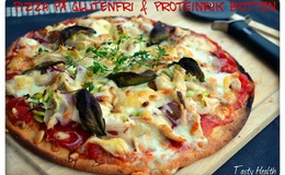 nyttig pizza på glutenfri proteinrik botten