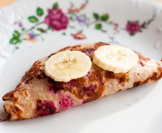 Banan/hindbær pandekager