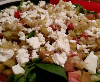 Salat med rabarber og fetaost