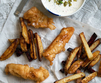 Fish n´ chips med hjemmelavet sauce tartare