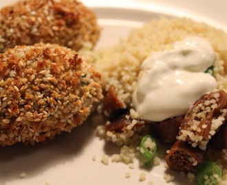 Tunfrikadeller i ovn med couscous