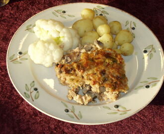 Lidt retro: Farsfad med svampe og krydderurter