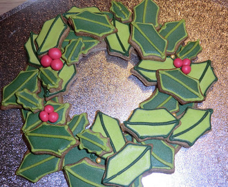 Spiselig julekrans -Dekorerede cookies