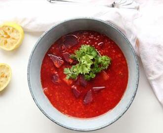 Lunende linsesuppe med rødbeder - Fantastisk ret der varmer sjælen