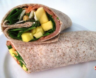 Wrap med Røget Laks og Mango