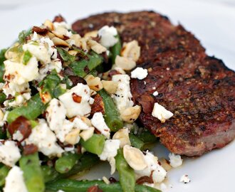 Mørbradbøf med salat på friske grønne bønner og cayenne - Dukan