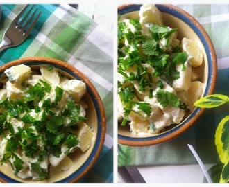 Kartoffelsalat med koriander og purløg