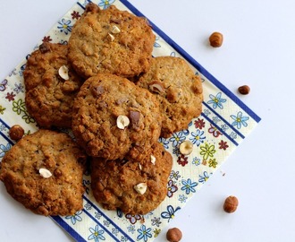 Cookies med mælkechokolade og hasselnødder