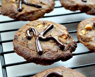 Cookies med karamelstykker