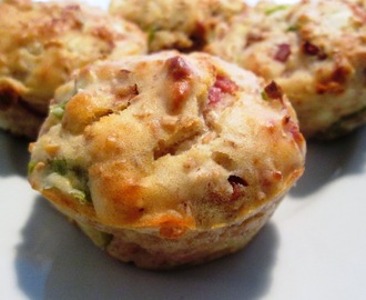 Madpakkemuffins med Skinke og Feta