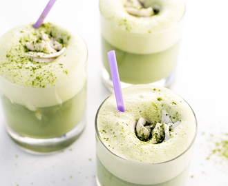 Iced Matcha Green Tea Frappé with Coconut Whip