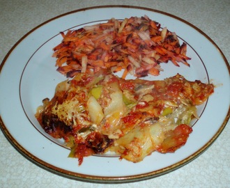 Kartoffelfad med bacon og grønsager