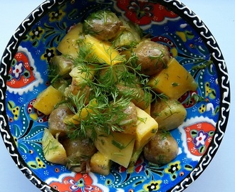Lækker kartoffelsalat med dild og mango