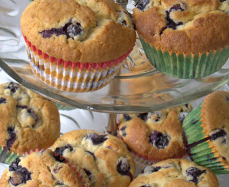 Saftige amerikanske blueberry muffins