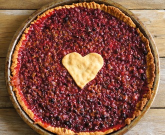 Kinuskipuolukkapiirakka - Caramel lingonberry pie