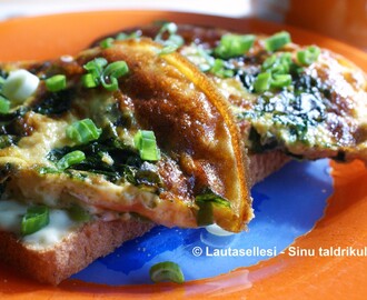 Sunnuntaiaamun munakas pinaatilla – Puhapäevahommiku omlett spinatiga