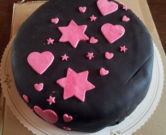 Pinkki-mustaa kakkua