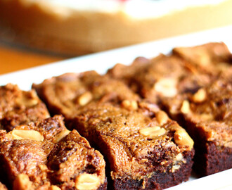 Maapähkinävoi-brownies