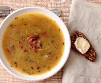 Karamellisert fransk løksuppe