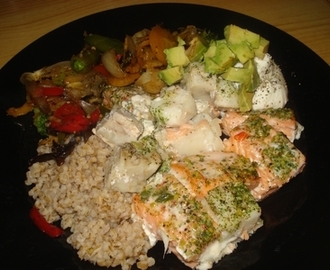 Middagstips: Fiskeform med byggris og wok