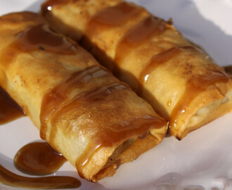 Bananvårruller med karamellsaus (Banana Lumpia)