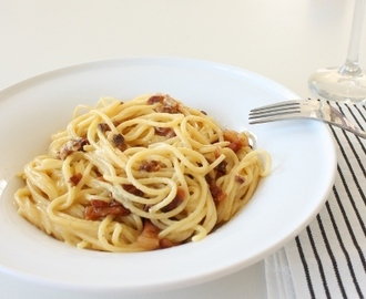 Kremet pasta carbonara uten fløte