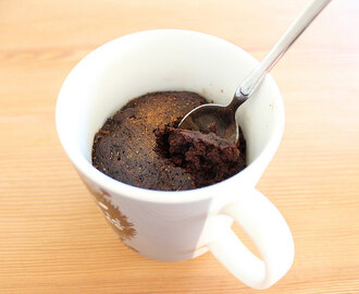 Micro chocolate cake in a mug
