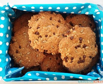 Juliakaker: chocolate chip cookies med solsikkefrø