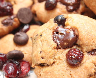 Cookies med Tranebær og Sjokolade