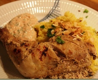 Tandoori kylling med ris og raita