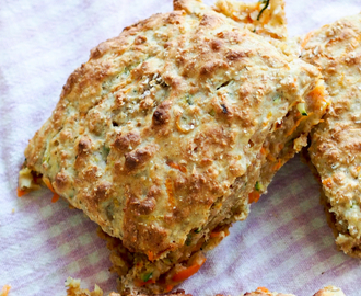 Saftige scones med gulrot og squash - ingen heving