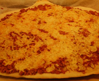 Pizza med soyakjøttdeig