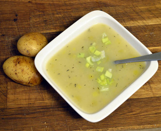 Potet og purreløk suppe