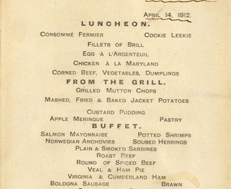 Titanic Lunch Menu Expected To Make £100,000 At Auction