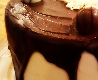 Sjokoladekake med vaniljefrosting ...og en god del ganasj!