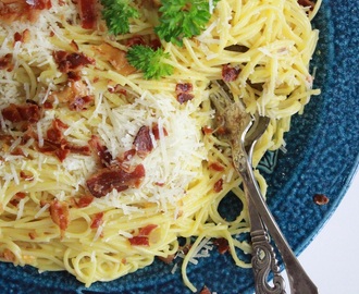 Pasta Carbonara med kantarell