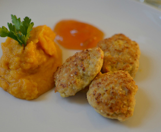 Middagstips: Kyllingkjøttkaker med søtpotetpuré